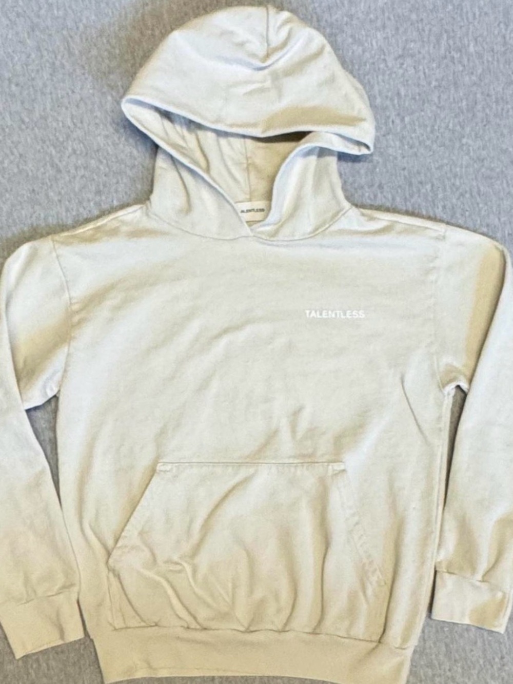 TALENTLESS Off-White Fleece-Lined Hoodie